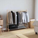 Vidaxl porte - vtement avec tagres 106x34x102 cm bambou