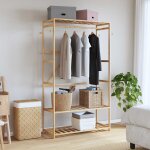 Vidaxl porte - vtement avec tagres 110x40x175 cm bambou