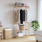 Vidaxl porte - vêtement avec étagères 80x40x175 cm bambou Vidaxl porte - vêtement avec étagères 80x40x175 cm bambou