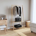 Vidaxl porte - vtement avec tagres 96x45, 5x150, 5 cm bambou