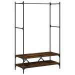 Vidaxl porte - v�tements avec �tag�res ch�ne fum� bois d'ing�nierie