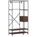 Vidaxl porte - vtements avec tagres chne marron bois d'ingnierie