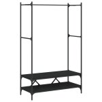 Vidaxl porte - v�tements avec �tag�res noir bois d'ing�nierie