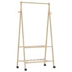 Vidaxl porte - v�tements et �tag�res et roulettes 96x45, 5x155, 5cm bambou