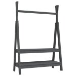 Vidaxl porte - vtements gris 100x45, 5x150 cm bois de pin massif