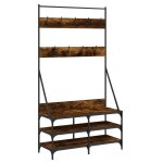 Vidaxl porte - vtements et rangement des chaussures chne fum
