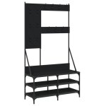 Vidaxl porte - vtements et rangement des chaussures noir 100x40x184 cm