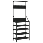 Vidaxl porte - vtements et rangement des chaussures noir 70x34x184 cm