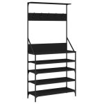 Vidaxl porte - vtements et rangement des chaussures noir 90x34x184 cm