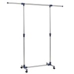 Vidaxl porte - vtements rglable acier inoxydable 165x44x150 cm argent