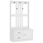 Vidaxl portemanteau sandnes blanc 87x40x159, 5 cm bois massif pin