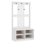 Vidaxl portemanteau sandnes blanc 87x40x159, 5 cm bois massif pin