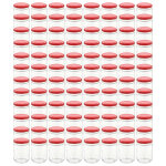 Vidaxl pots  confiture avec couvercle rouge 96 pcs verre 230 ml