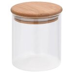 Vidaxl pots de conservation en verre couvercle en bambou 10 pcs 600 ml