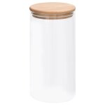 Vidaxl pots de conservation en verre couvercle en bambou 4 pcs 1200 ml
