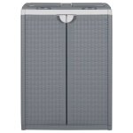Vidaxl poubelle avec 2 portes gris 65x45x88 cm pp