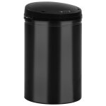 Vidaxl poubelle à capteur automatique 30 l acier au carbone noir Vidaxl poubelle à capteur automatique 30 l acier au carbone noir