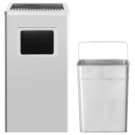 Vidaxl poubelle � cendrier 45 l acier inoxydable