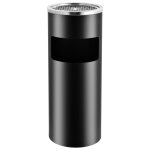 Vidaxl poubelle  cendrier d'htel 30 l acier noir