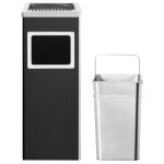 Vidaxl poubelle  cendrier d'htel 36 l acier noir