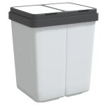Vidaxl poubelle double blanc 2x25 l