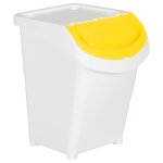 Vidaxl poubelles empilables avec couvercles 3 pcs blanc pp 120 l