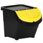 Vidaxl poubelles empilables avec couvercles 3 pcs noir pp 78 l Vidaxl poubelles empilables avec couvercles 3 pcs noir pp 78 l