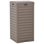 Vidaxl poubelle d'ext�rieur marron clair 41x41x86 cm polypropyl�ne