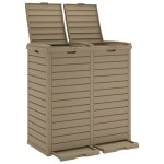 Vidaxl poubelle d'extrieur marron clair 78x41x86 cm polypropylne