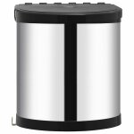 Vidaxl poubelle intgre de cuisine acier inoxydable 12 l
