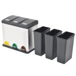 Vidaxl poubelle  ordures acier inoxydable 24 l