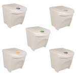 Vidaxl poubelles � ordures empilables 3 pcs blanc 75 l polypropyl�ne