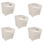 Vidaxl poubelles � ordures empilables 3 pcs blanc 75 l polypropyl�ne