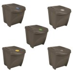 Vidaxl poubelles � ordures empilables 3 pcs gris 75 l polypropyl�ne