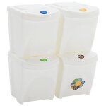 Vidaxl poubelles  ordures empilables 4 pcs blanc 100 l polypropylne