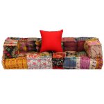 Vidaxl pouf modulaire à 2 places patchwork tissu Vidaxl pouf modulaire à 2 places patchwork tissu