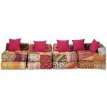 Vidaxl pouf modulaire � 4 places patchwork tissu