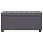 Vidaxl pouf de rangement 87, 5 cm gris similicuir