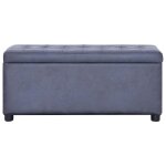 Vidaxl pouf de rangement 87, 5 cm gris similicuir daim
