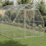 Vidaxl poulailler 2, 5x4x2, 25 m acier galvanis