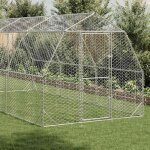 Vidaxl poulailler 2, 5x6x2, 25 m acier galvanis