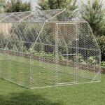 Vidaxl poulailler 2, 5x8x2, 25 m acier galvanis