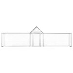 Vidaxl poulailler 5 x 1 x 1, 5 m acier galvanis