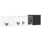 Vidaxl poulailler anthracite 400x91x100 cm acier galvanis�
