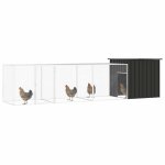 Vidaxl poulailler anthracite 400x91x100 cm acier galvanis�