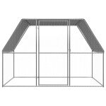 Vidaxl poulailler argent et gris 3x2x2 m acier galvanis