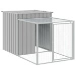 Vidaxl cage  poulets avec enclos gris clair 110 x 201 x 110 cm acier galvanis