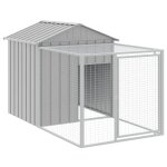 Vidaxl cage  poulets avec enclos gris clair 117 x 201 x 123 cm acier galvanis