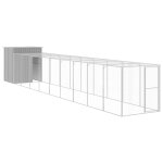 Vidaxl poulailler avec cour gris clair 165x1067x181 cm acier galvanis�