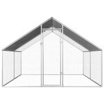 Vidaxl poulailler d'extrieur 2, 75 x 4 x 1, 92 m acier galvanis